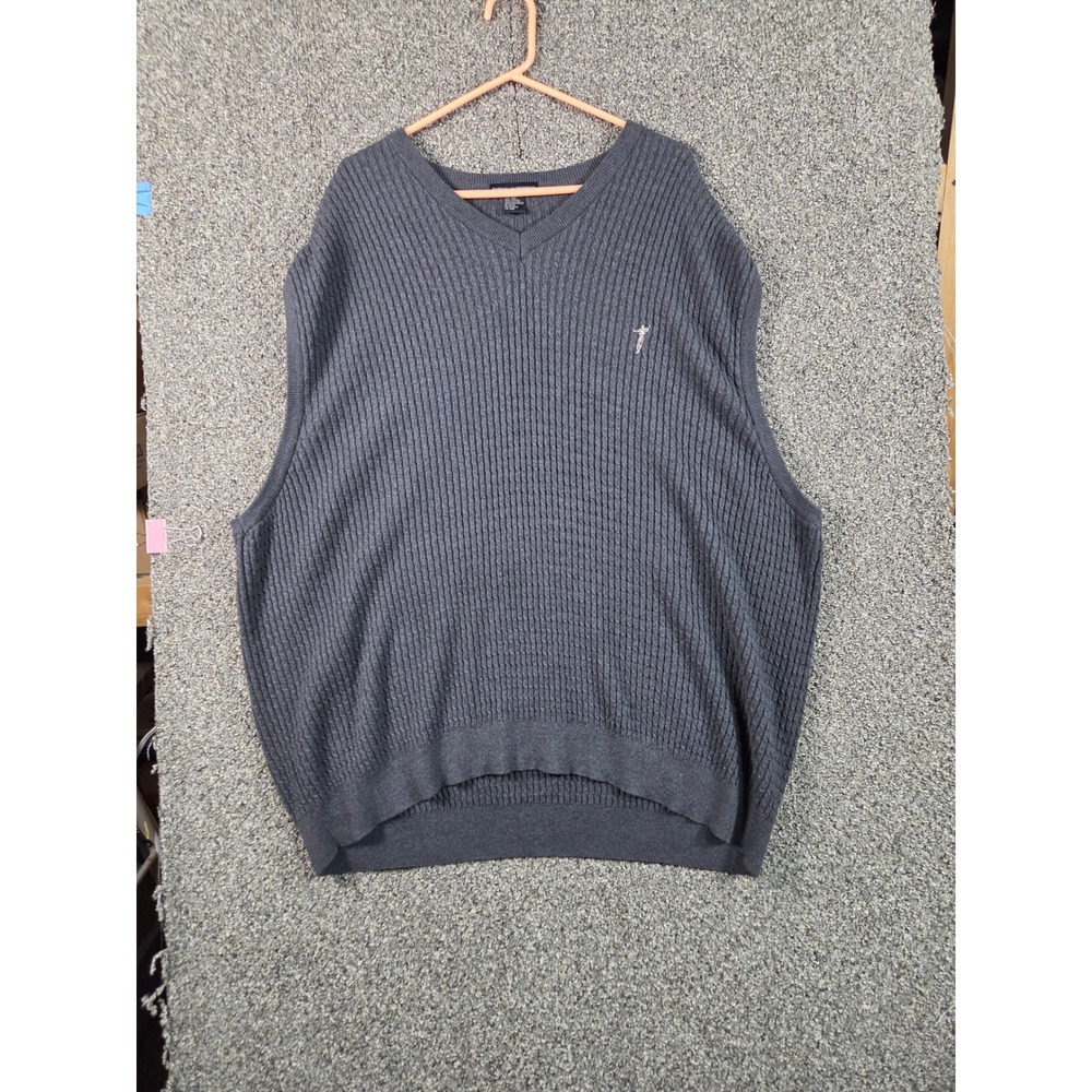 Fairway‎ Outfitters Golf Sweater Mens XXL Gray V-Neck Ribbed Cotton Vest